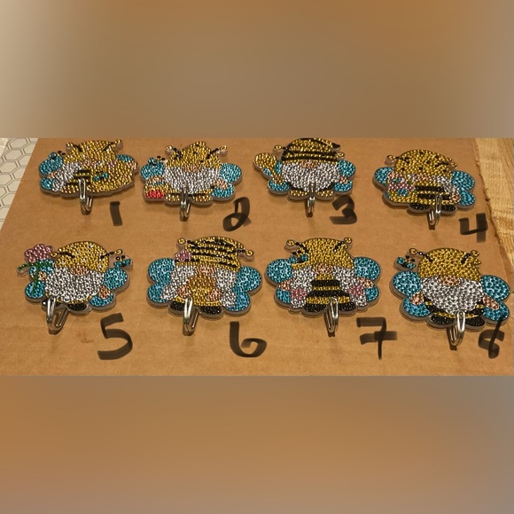 Handcrafted Other - Handmade Bee Gnome Wall Hooks Diamond Art Decor Choose Your Style